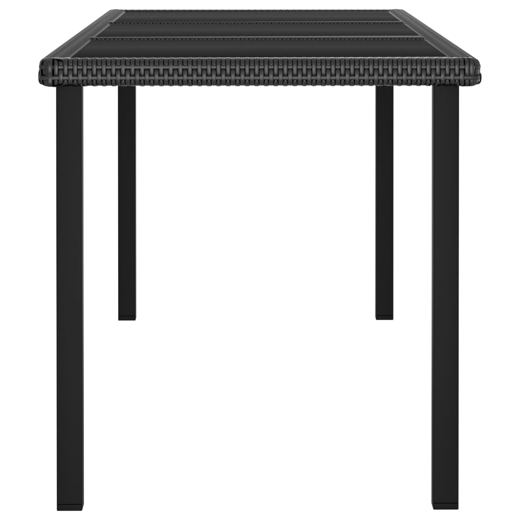 vidaXL Outdoor Dining Table Garden Porch Patio Table with Glass Top PE Rattan-24