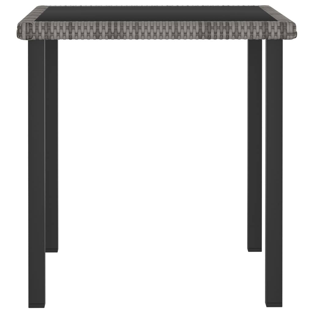 vidaXL Outdoor Dining Table Garden Porch Patio Table with Glass Top PE Rattan-1