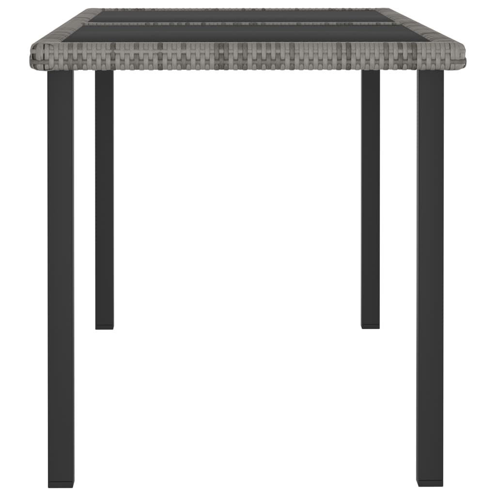 vidaXL Outdoor Dining Table Garden Porch Patio Table with Glass Top PE Rattan-13