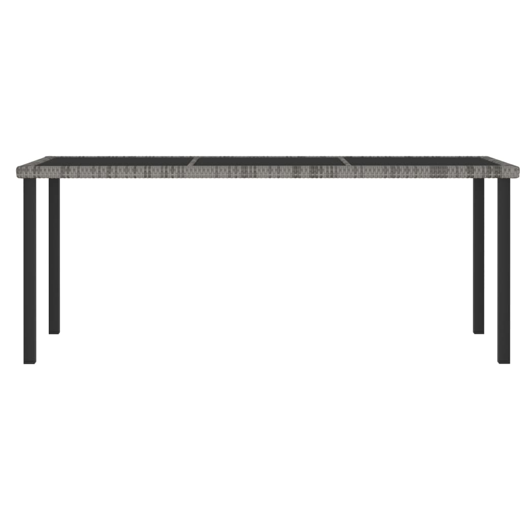 vidaXL Outdoor Dining Table Garden Porch Patio Table with Glass Top PE Rattan-19