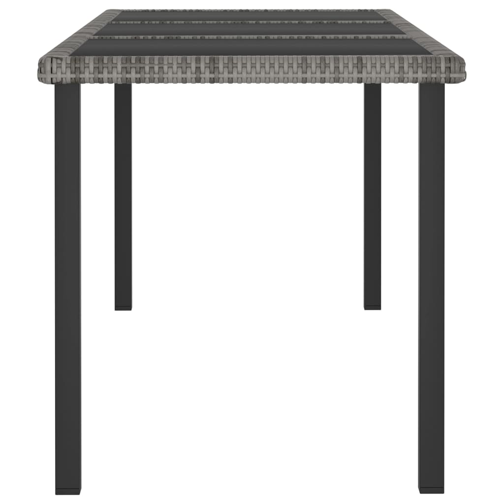 vidaXL Outdoor Dining Table Garden Porch Patio Table with Glass Top PE Rattan-22