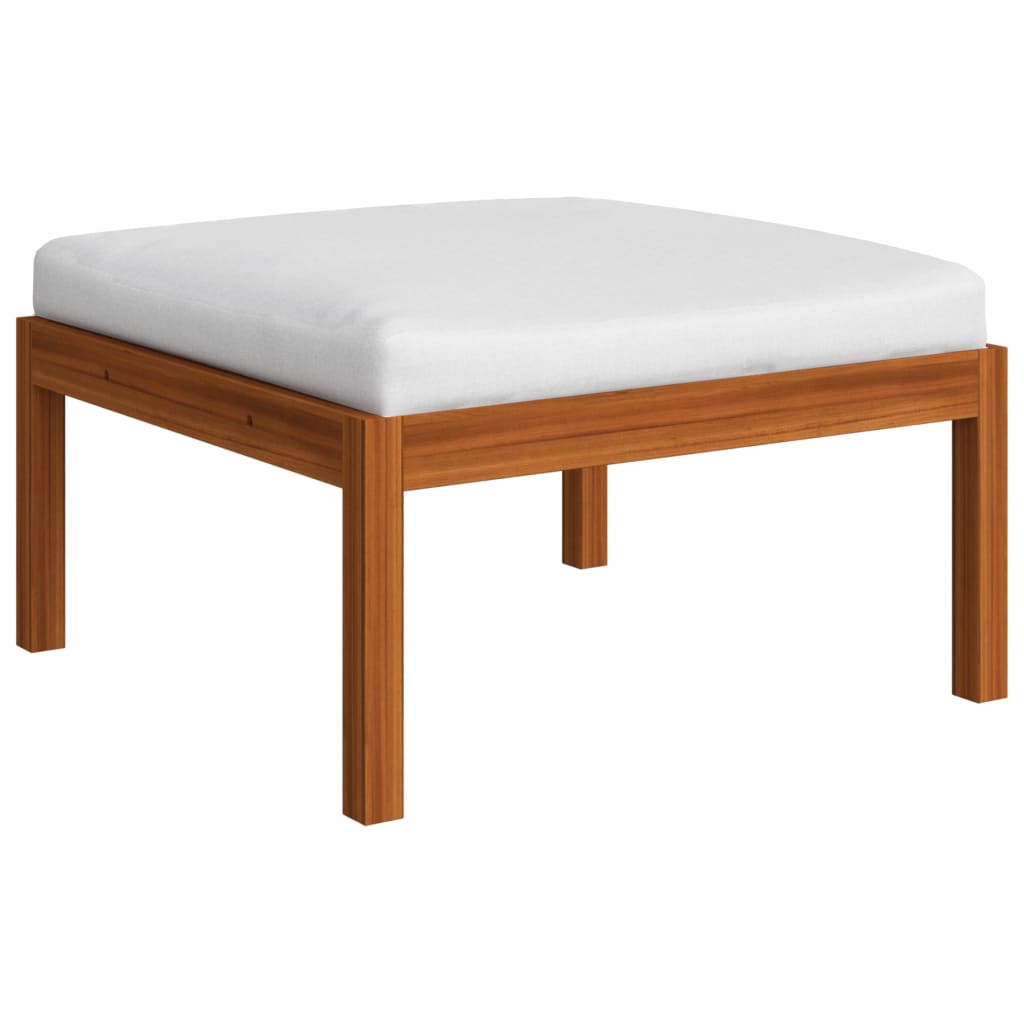 vidaXL Patio Footstool with Cushion Solid Acacia Wood-0