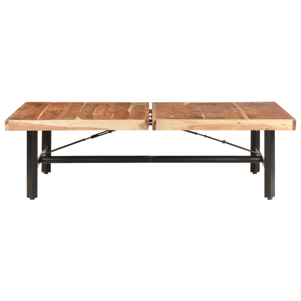 vidaXL Coffee Table 55.9"x35.4"x16.5" Solid Acacia Wood-0