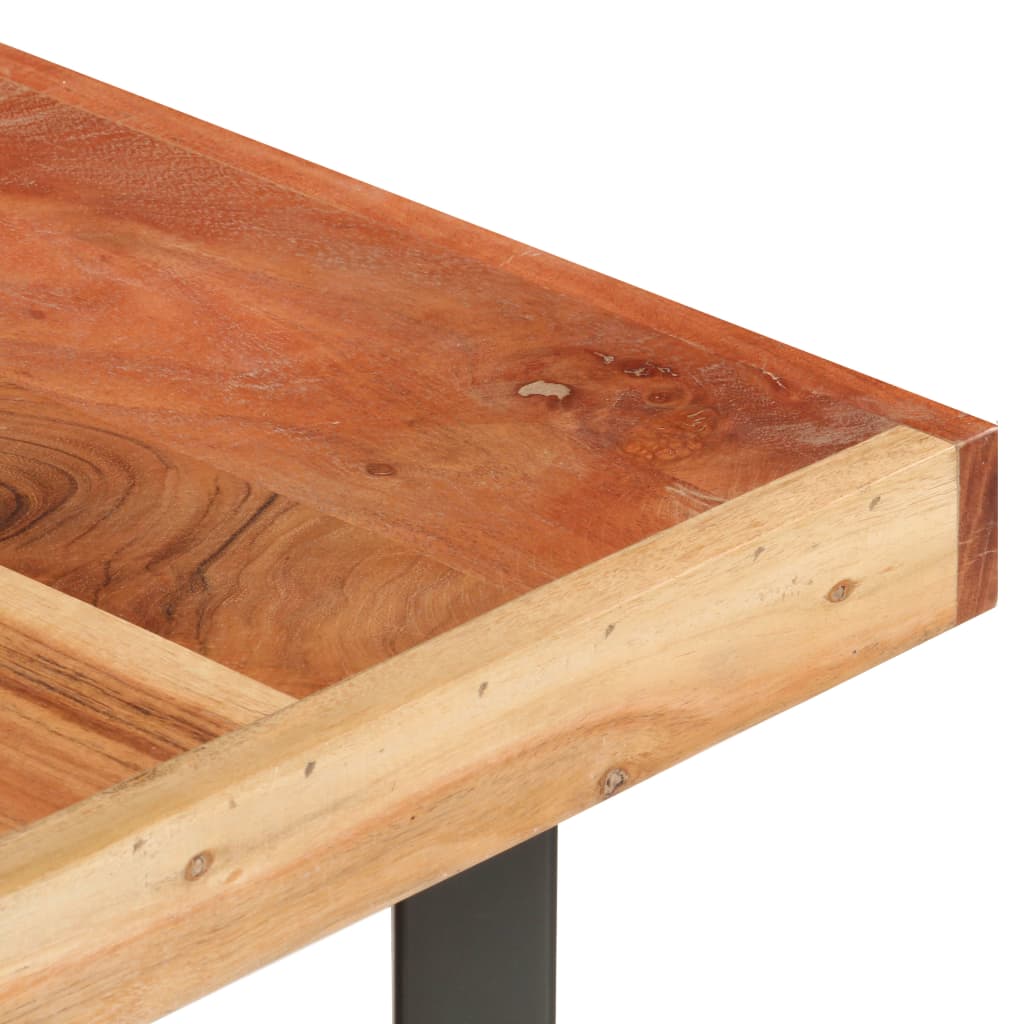 vidaXL Coffee Table 55.9"x35.4"x16.5" Solid Acacia Wood-2
