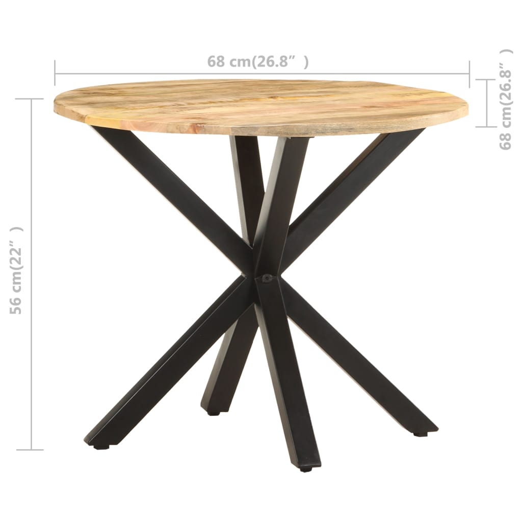 vidaXL Side Table 26.8"x26.8"x22" Solid Mango Wood-0
