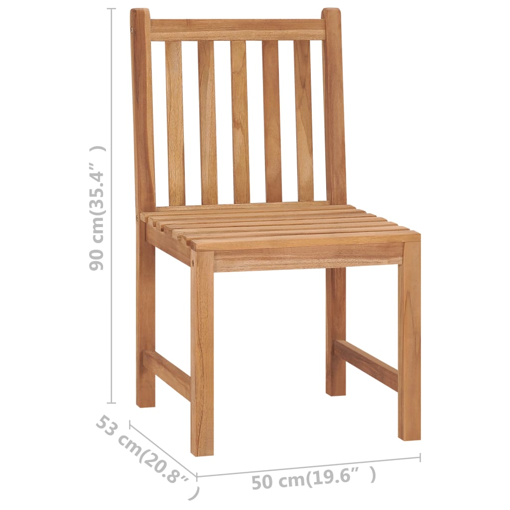 vidaXL 2/4/6/8x Solid Wood Teak Patio Chairs Garden Outdoor Balcony Lounge-13