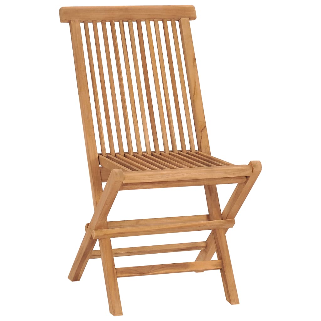 vidaXL Patio Folding Chairs Camping Garden Chair with Backrest Solid Wood Teak-5