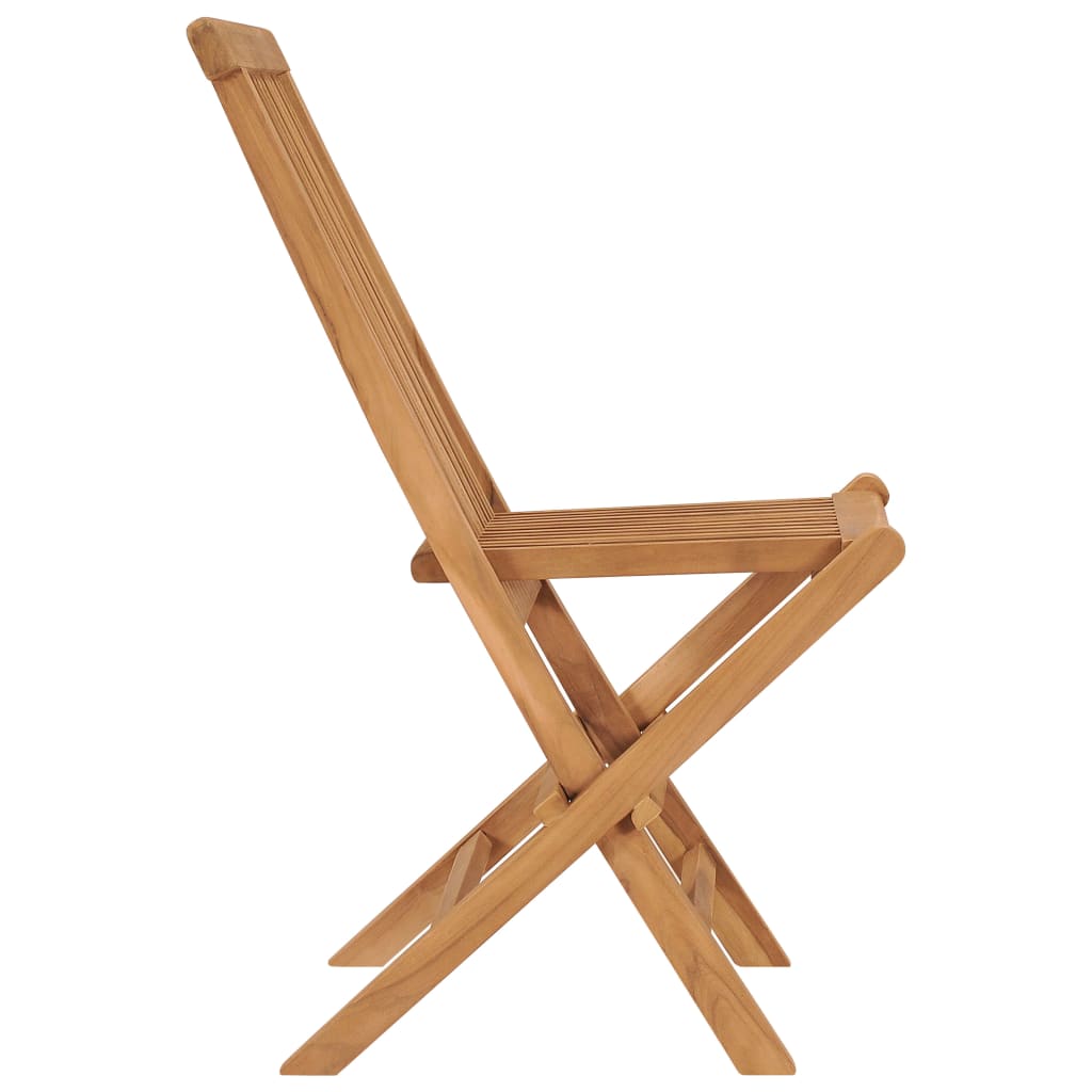 vidaXL Patio Folding Chairs Camping Garden Chair with Backrest Solid Wood Teak-0