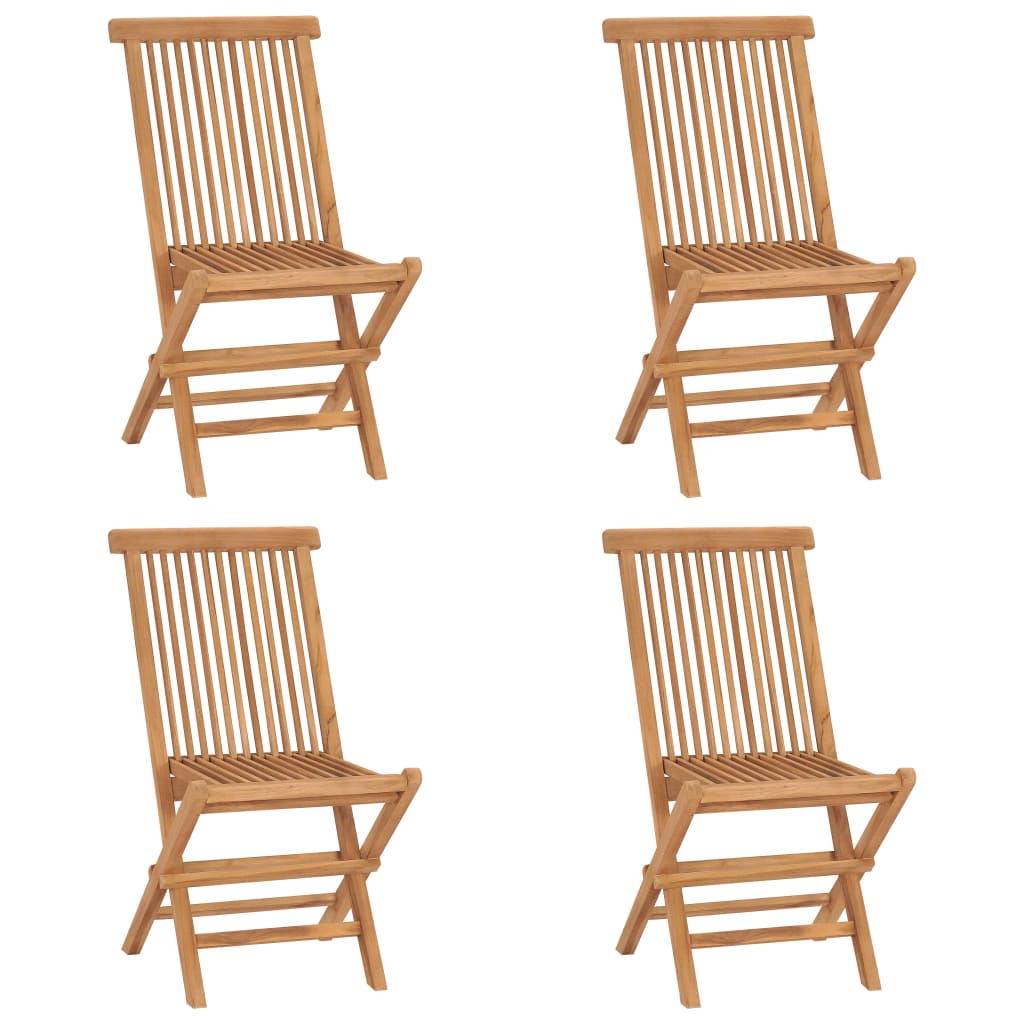 vidaXL Patio Folding Chairs Camping Garden Chair with Backrest Solid Wood Teak-12
