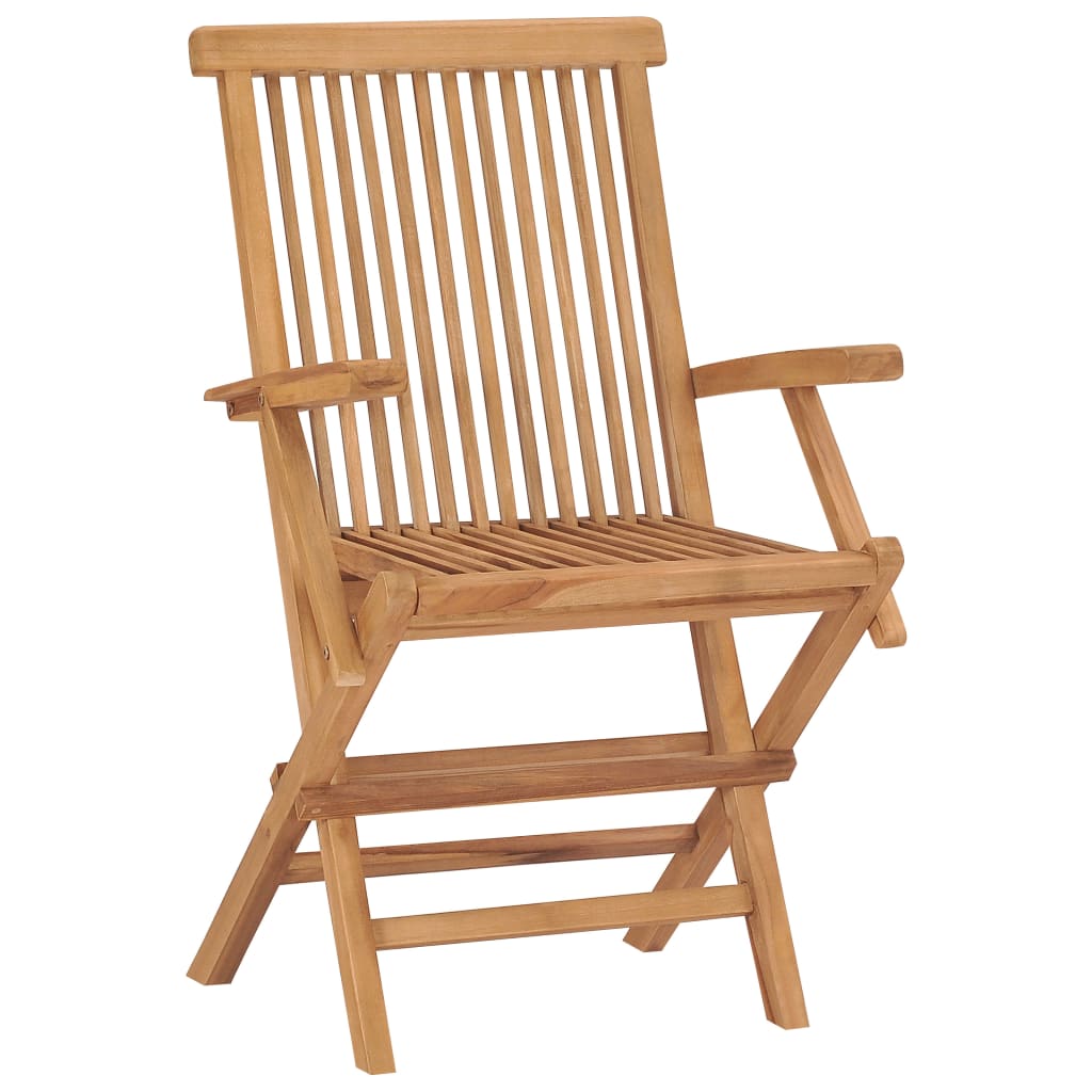 vidaXL 2/3x Solid Teak Wood Folding Chairs Garden Outdoor Wooden Furniture-16