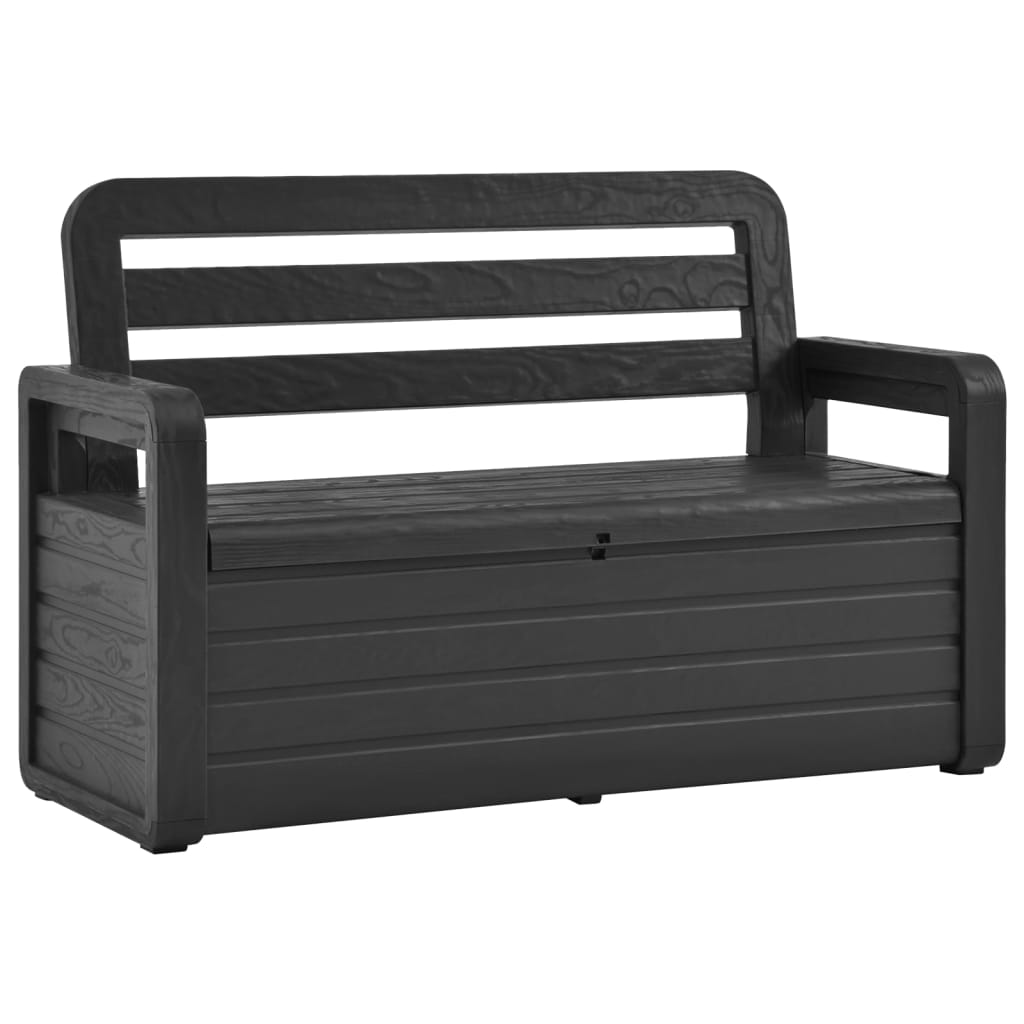 vidaXL Outdoor Storage Bench Deck Box Seating for Patio Furniture Plastic-0