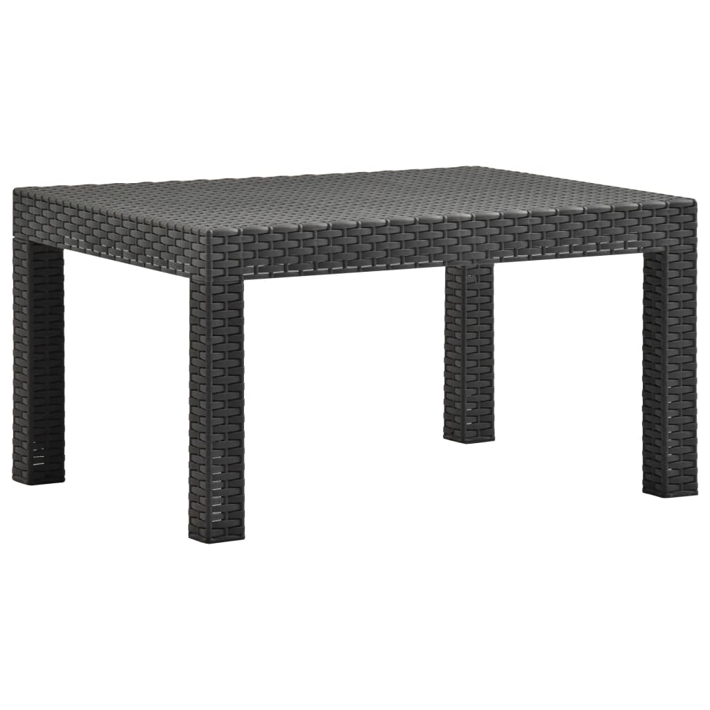 vidaXL Patio Table Anthracite 22.8"x22.8"x16.1" PP Rattan-0