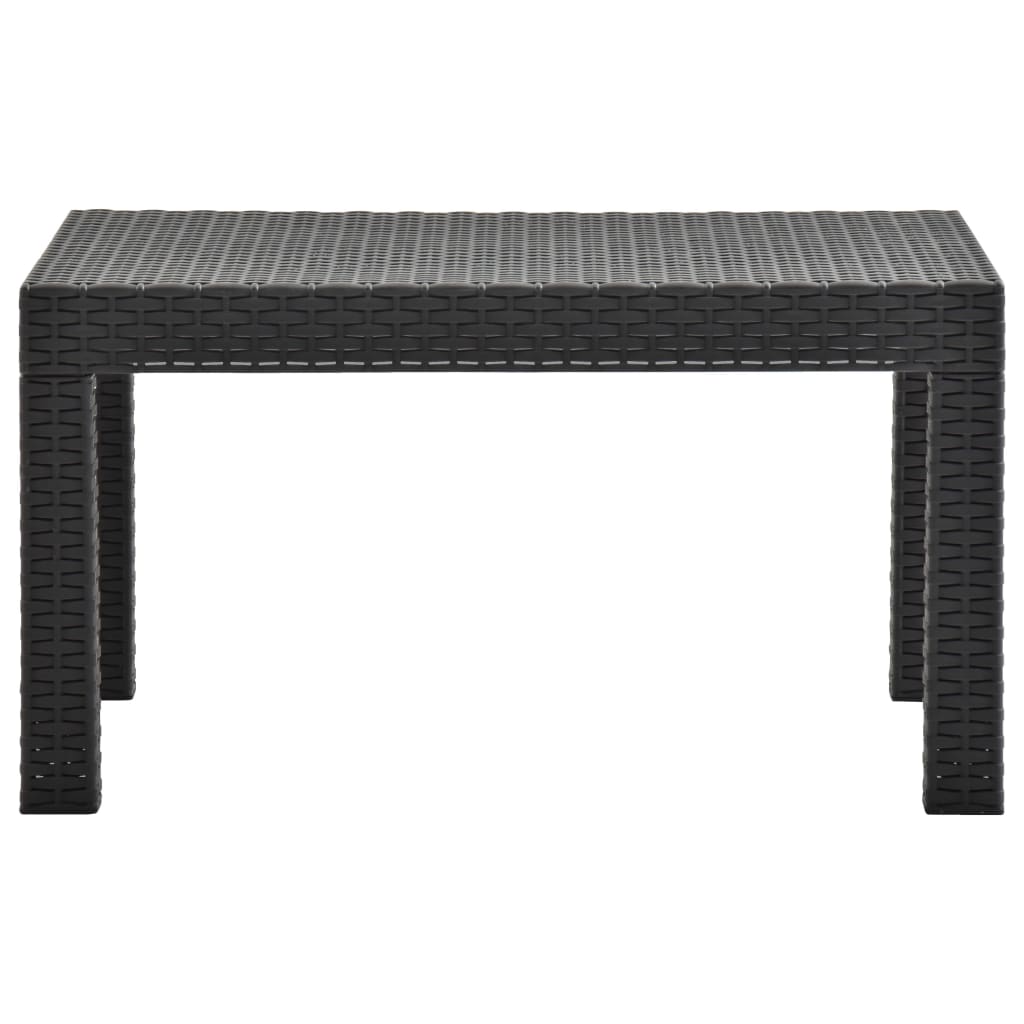 vidaXL Patio Table Anthracite 22.8"x22.8"x16.1" PP Rattan-2