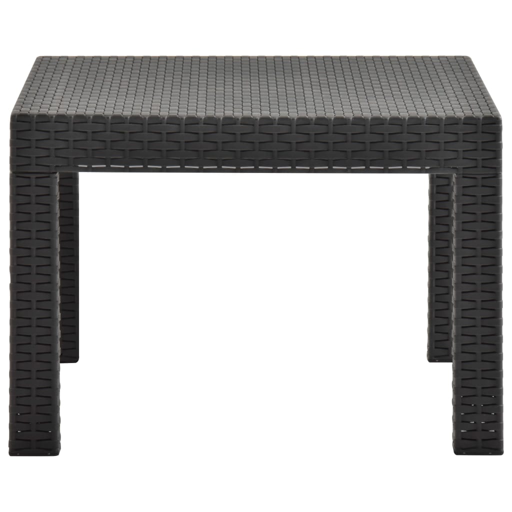 vidaXL Patio Table Anthracite 22.8"x22.8"x16.1" PP Rattan-3