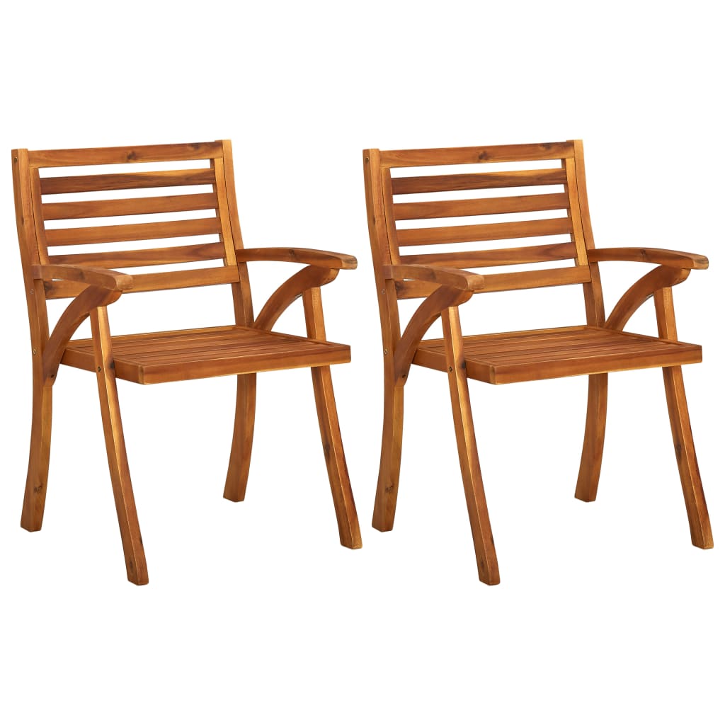 vidaXL Patio Dining Chairs Outdoor Chair for Deck Garden Solid Wood Acacia-9
