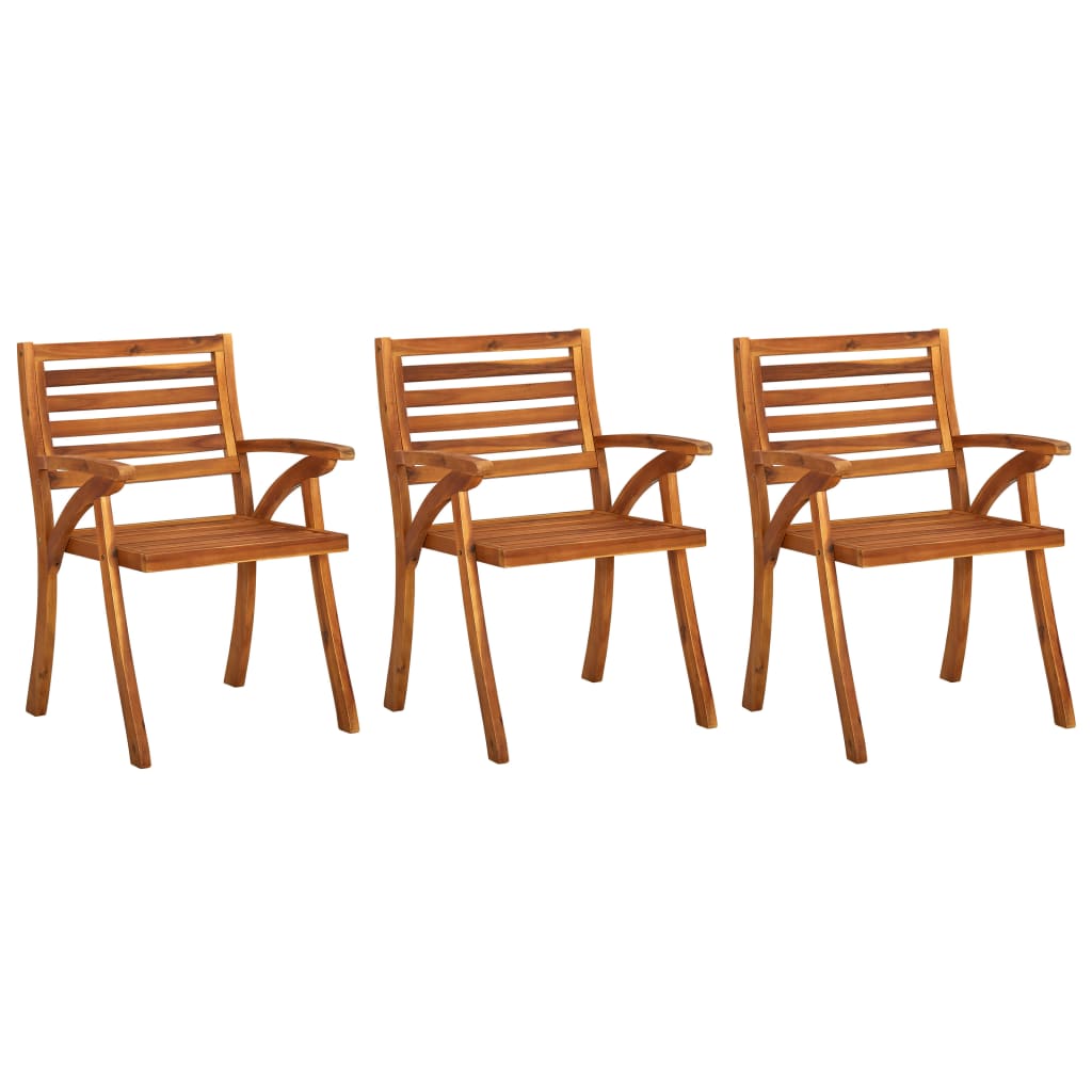 vidaXL Patio Dining Chairs Outdoor Chair for Deck Garden Solid Wood Acacia-36