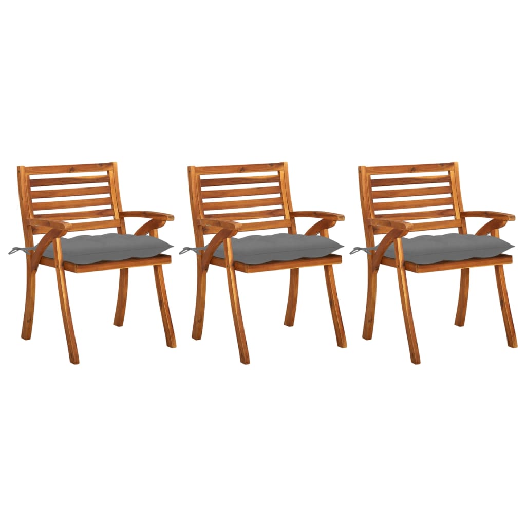 vidaXL Patio Dining Chairs Outdoor Chair for Deck Garden Solid Wood Acacia-81