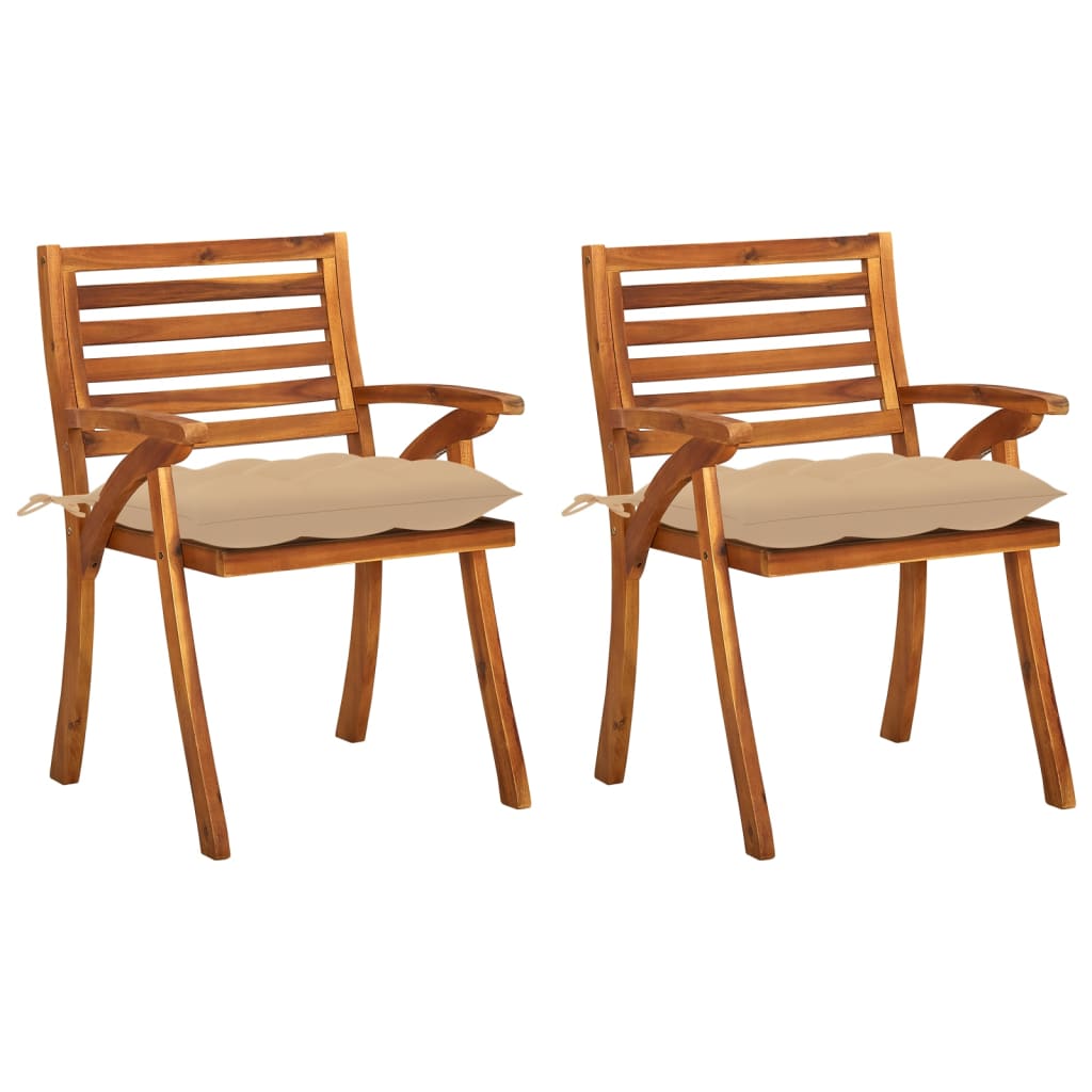 vidaXL Patio Dining Chairs Outdoor Chair for Deck Garden Solid Wood Acacia-39
