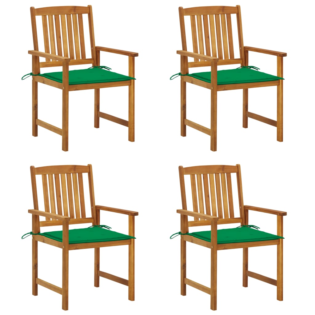 vidaXL Patio Chairs Outdoor Patio Dining Chair with Cushions Solid Wood Acacia-20