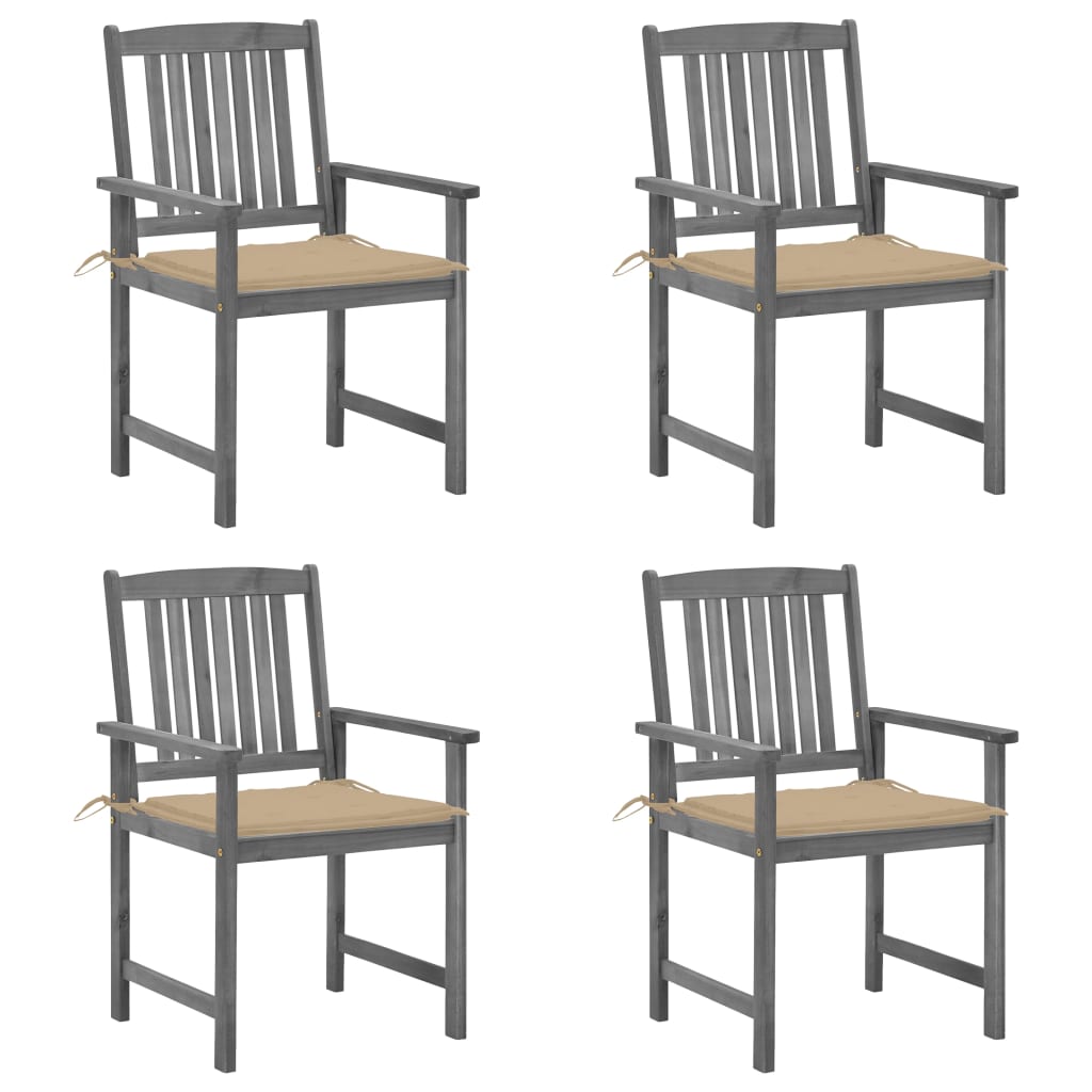 vidaXL Patio Chairs Outdoor Chair with Cushions for Deck Solid Wood Acacia-40
