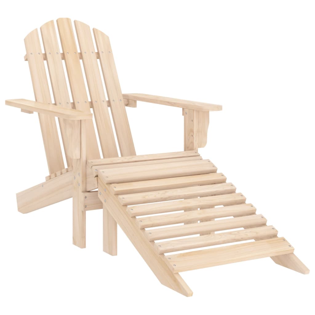 vidaXL Adirondack Chair Patio Adirondack Chair with Ottoman Solid Wood Fir-0