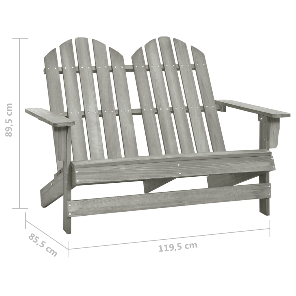 vidaXL 2-Seater Patio Adirondack Chair Outdoor Furniture Seat Solid Wood Fir-31