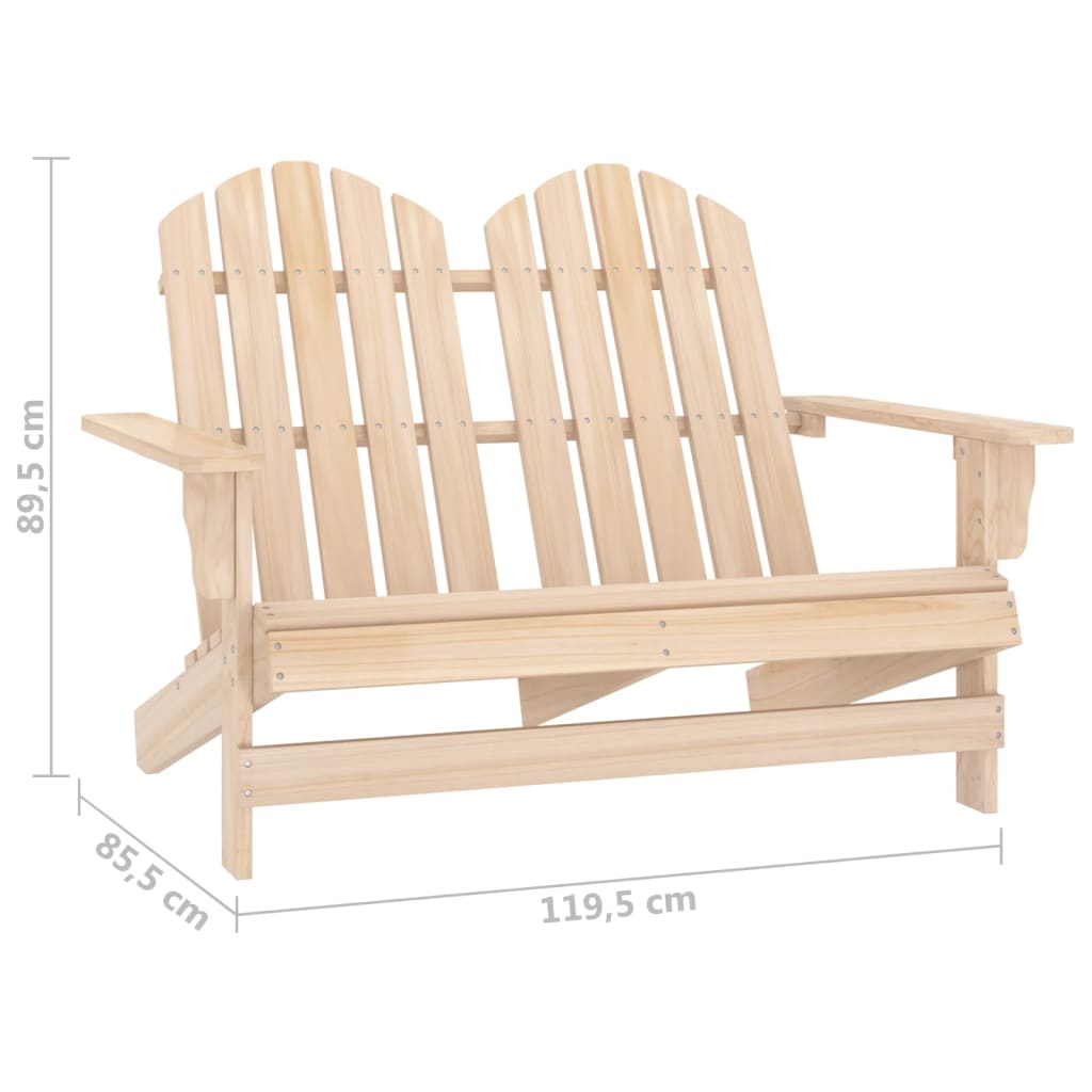 vidaXL 2-Seater Patio Adirondack Chair Outdoor Furniture Seat Solid Wood Fir-9