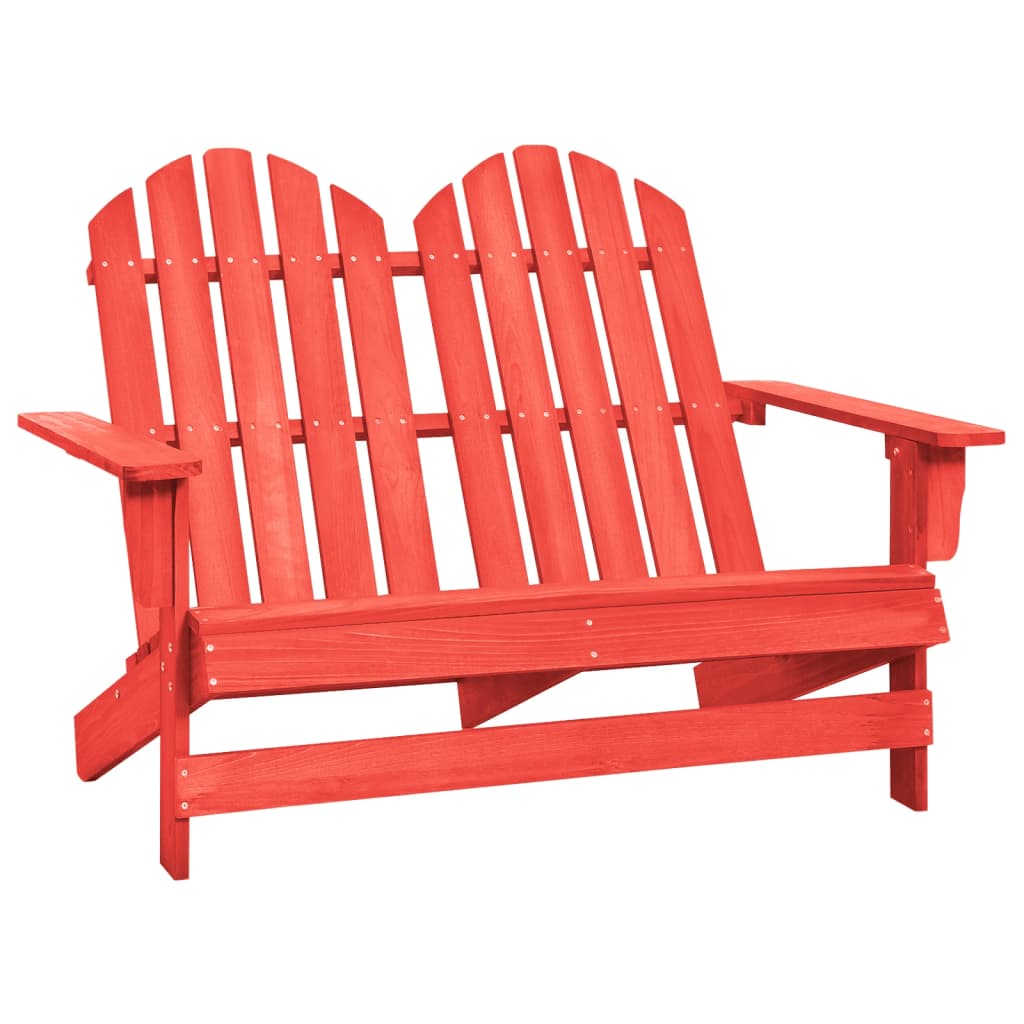 vidaXL 2-Seater Patio Adirondack Chair Outdoor Furniture Seat Solid Wood Fir-27