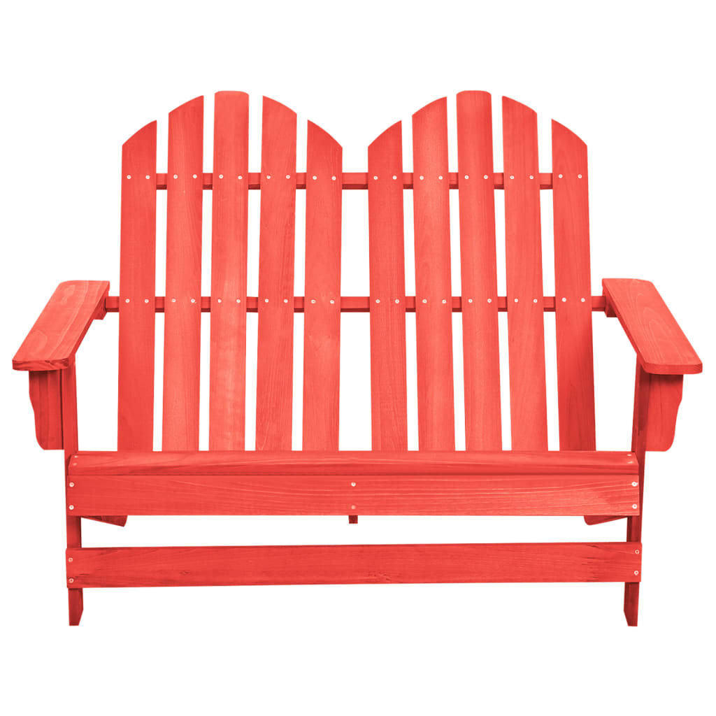 vidaXL 2-Seater Patio Adirondack Chair Outdoor Furniture Seat Solid Wood Fir-33