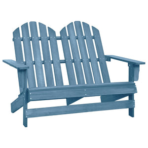 vidaXL 2-Seater Patio Adirondack Chair Solid Wood Fir Blue-11