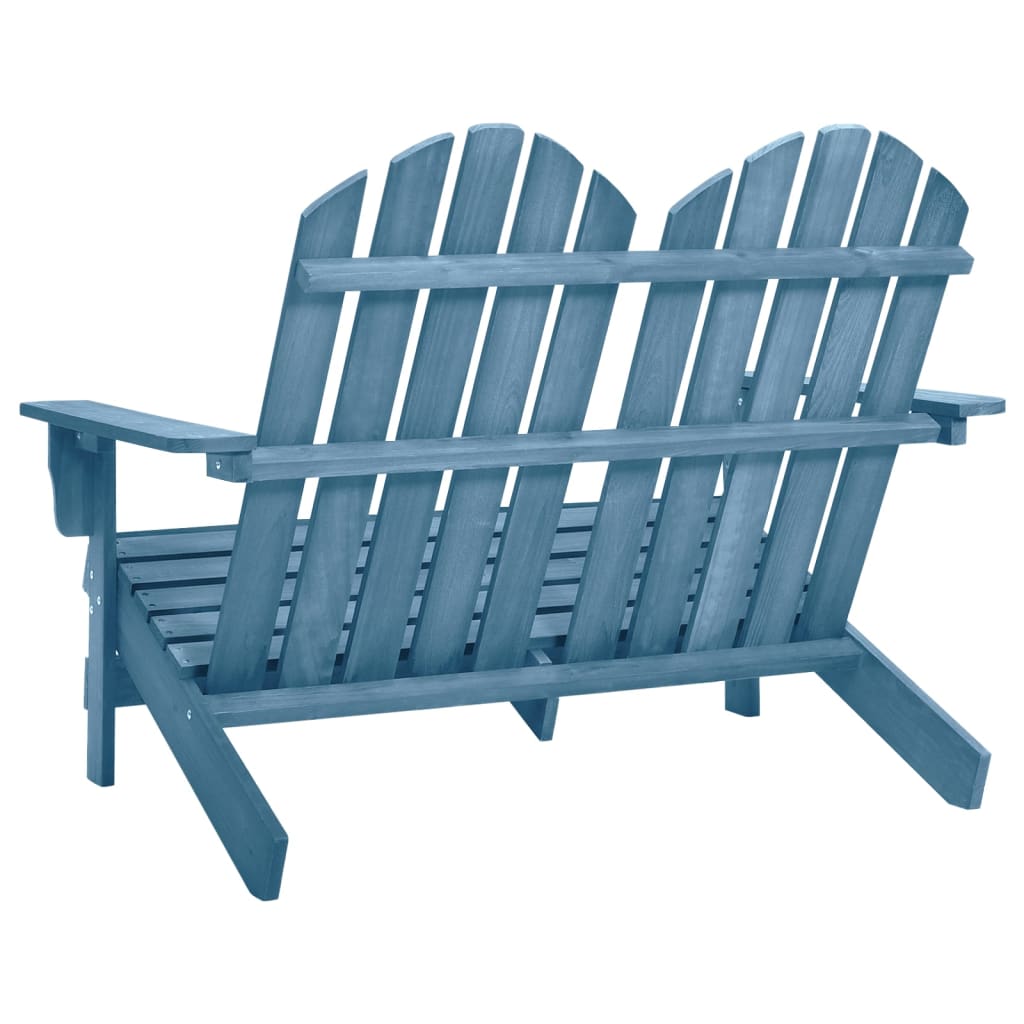 vidaXL 2-Seater Patio Adirondack Chair Solid Wood Fir Blue-16