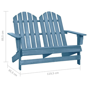 vidaXL 2-Seater Patio Adirondack Chair Solid Wood Fir Blue-18