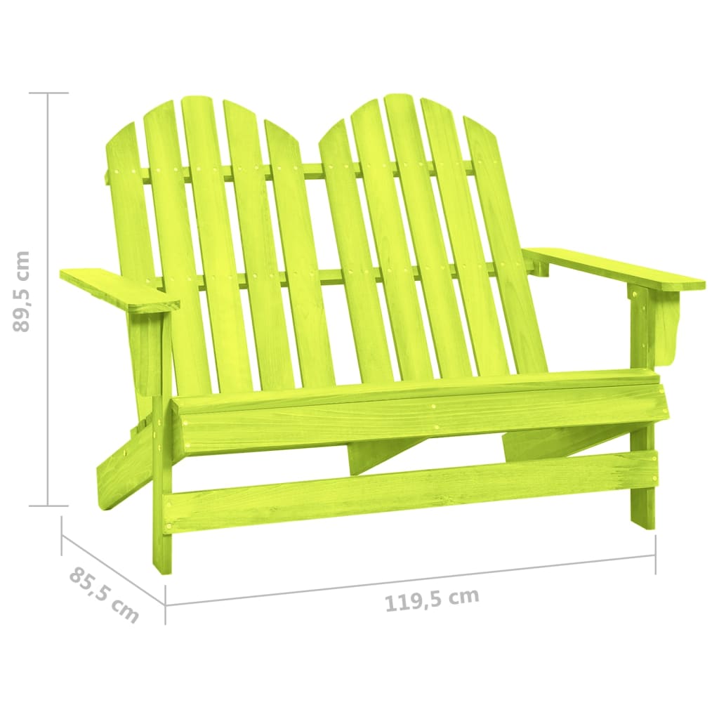 vidaXL 2-Seater Patio Adirondack Chair Outdoor Furniture Seat Solid Wood Fir-32