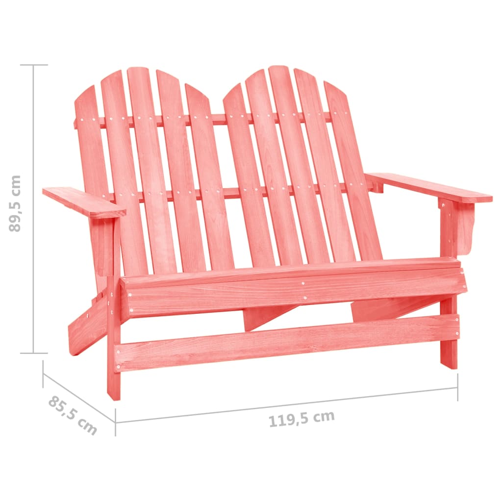 vidaXL 2-Seater Patio Adirondack Chair Outdoor Furniture Seat Solid Wood Fir-21