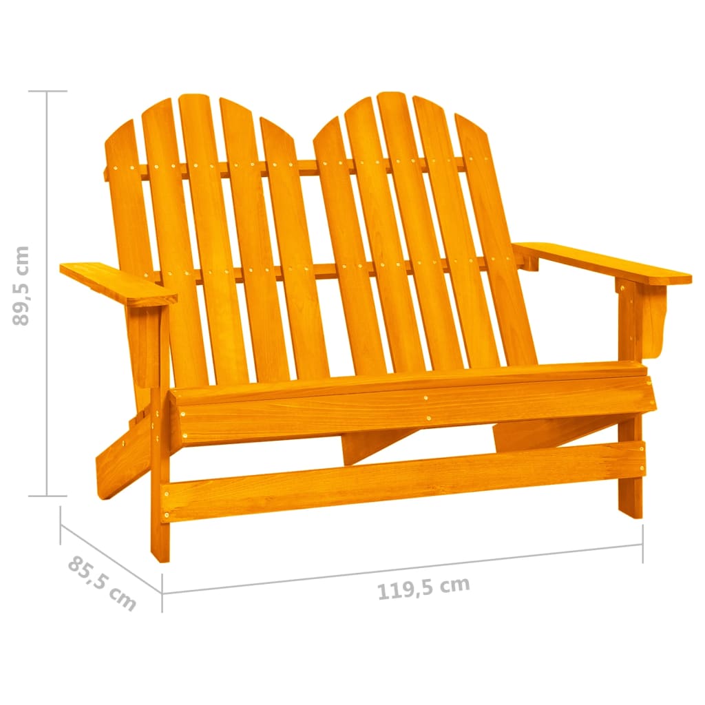 vidaXL 2-Seater Patio Adirondack Chair Outdoor Furniture Seat Solid Wood Fir-46