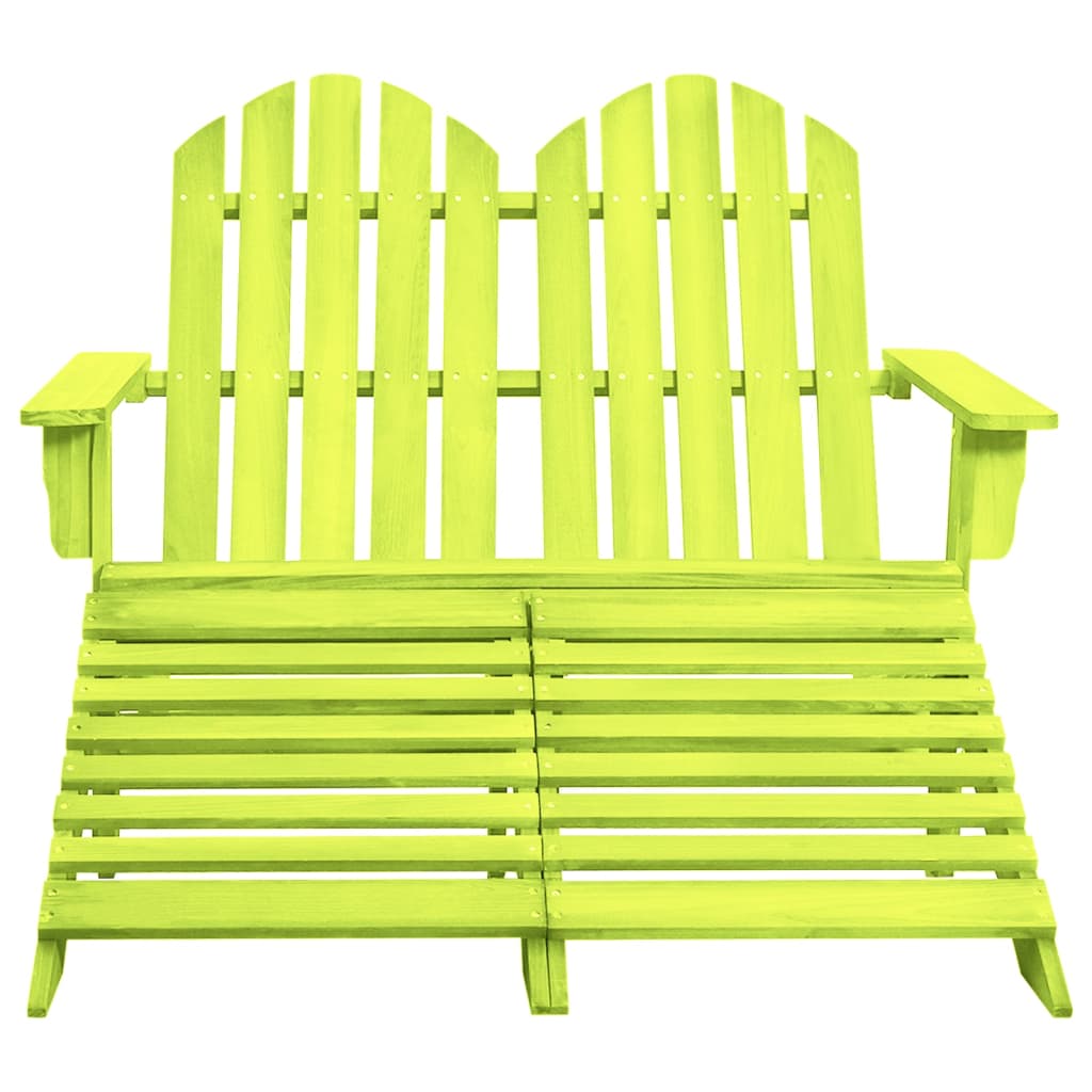 vidaXL 2-Seater Patio Adirondack Chair with Ottoman Furniture Solid Wood Fir-47