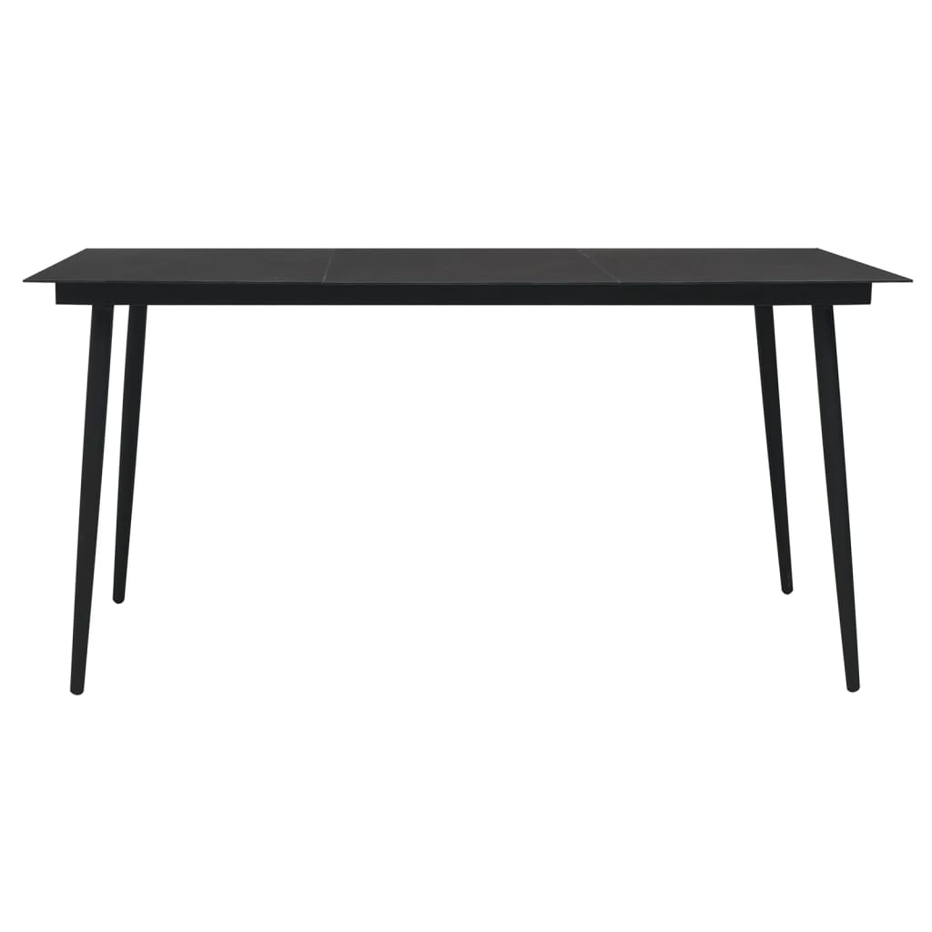vidaXL Patio Dining Set Conversation Set with Coffee Table Black PVC Rattan-19