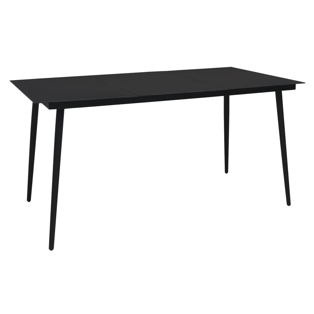 vidaXL Patio Dining Set Conversation Set with Coffee Table Black PVC Rattan-18