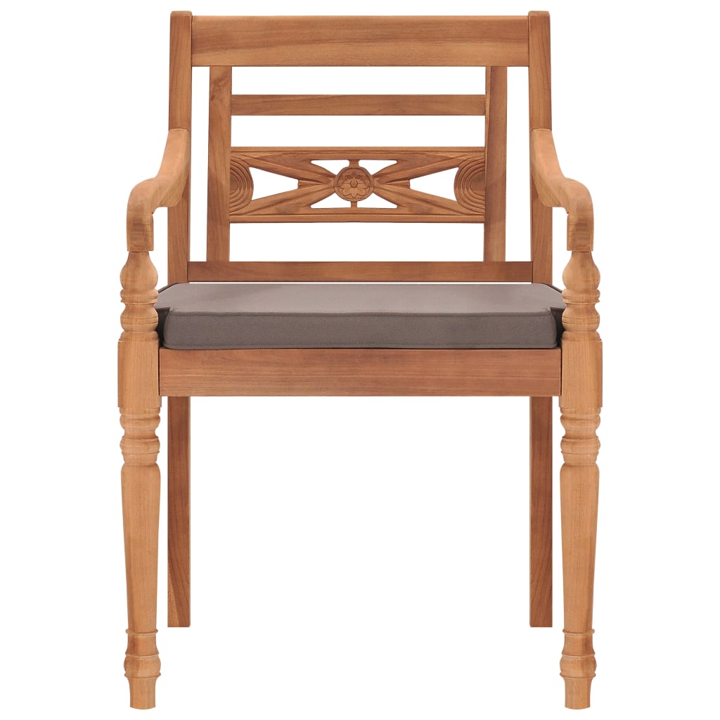 vidaXL Batavia Chairs Patio Garden Lounge Chair with Cushions Solid Wood Teak-57