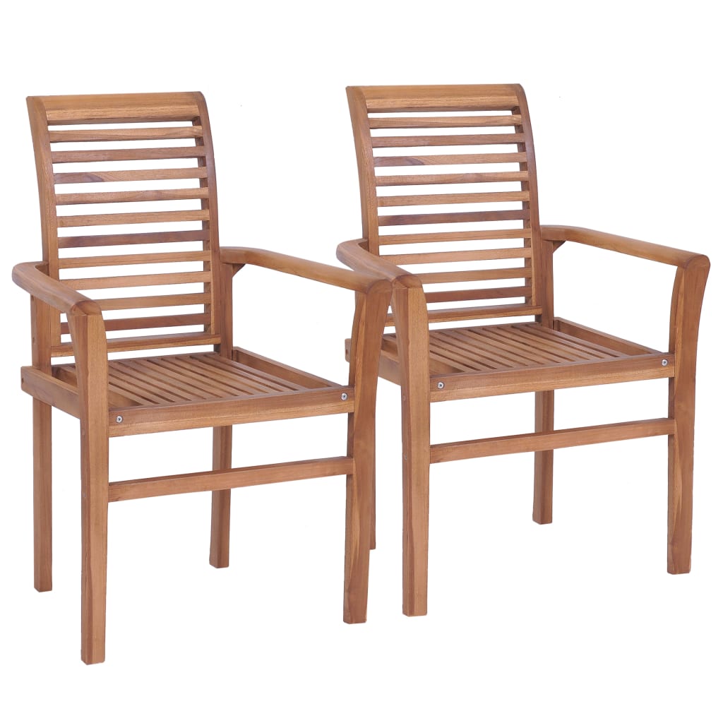 vidaXL Patio Dining Chairs Wooden Accent Chair with Cushions Solid Wood Teak-18