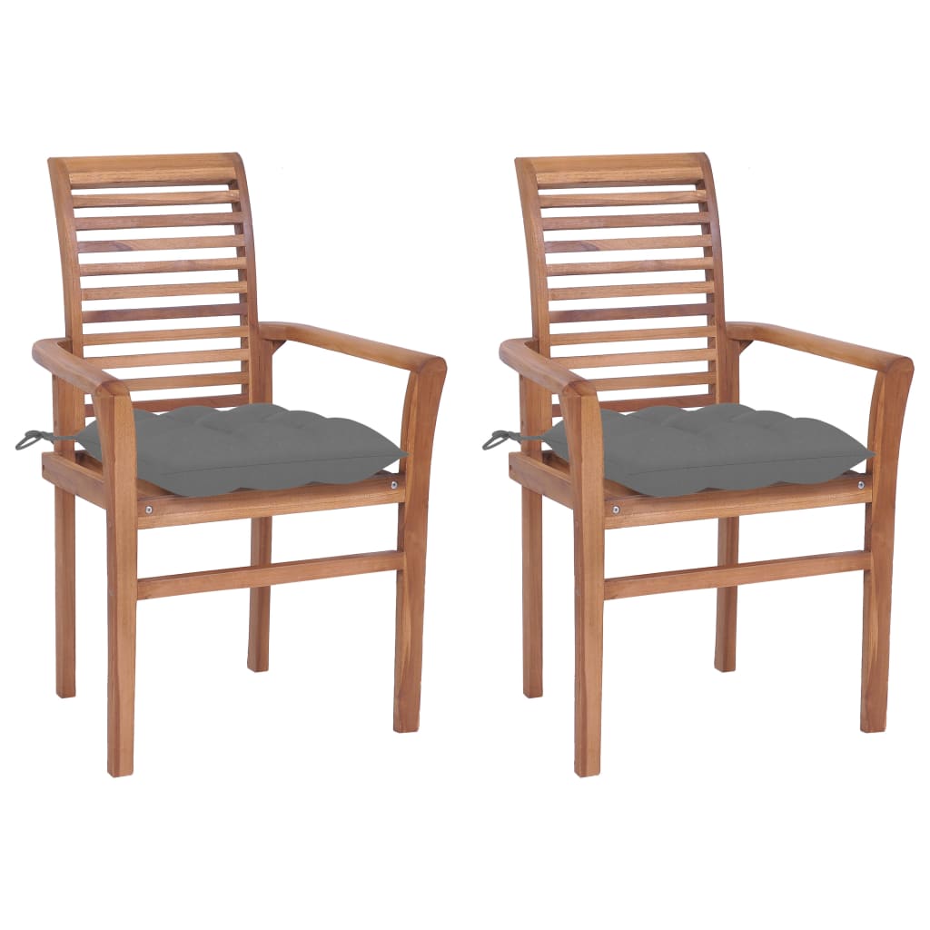 vidaXL Patio Dining Chairs Wooden Accent Chair with Cushions Solid Wood Teak-27