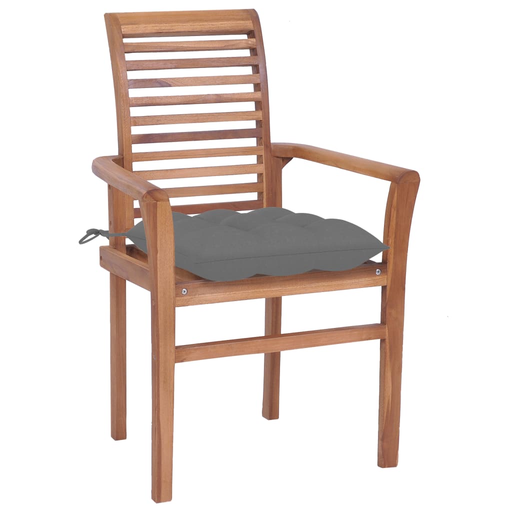 vidaXL Patio Dining Chairs Wooden Accent Chair with Cushions Solid Wood Teak-36