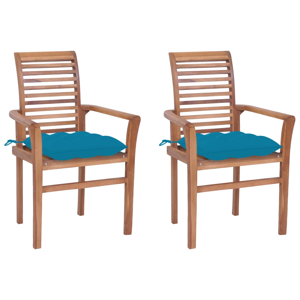 vidaXL Patio Dining Chairs Wooden Accent Chair with Cushions Solid Wood Teak-52