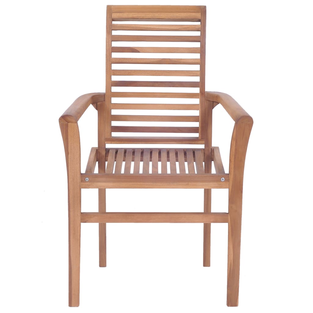 vidaXL Patio Dining Chairs Wooden Accent Chair with Cushions Solid Wood Teak-13