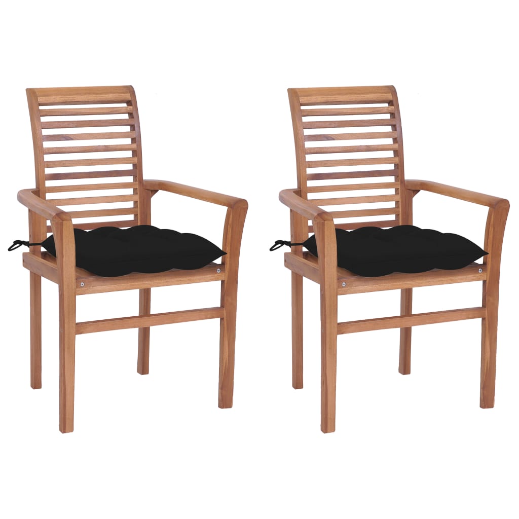 vidaXL Patio Dining Chairs Wooden Accent Chair with Cushions Solid Wood Teak-50