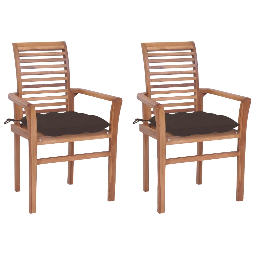 vidaXL Patio Dining Chairs Wooden Accent Chair with Cushions Solid Wood Teak-77