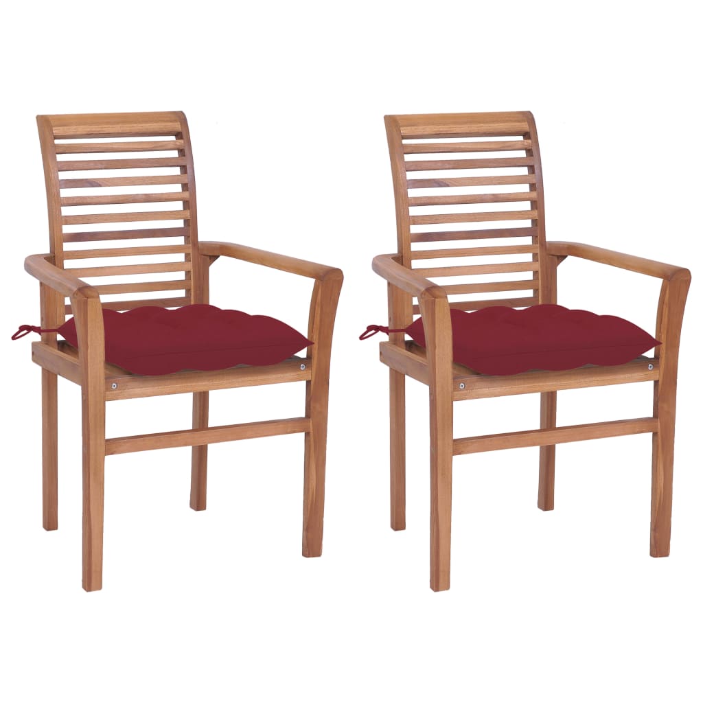 vidaXL Patio Dining Chairs Wooden Accent Chair with Cushions Solid Wood Teak-79