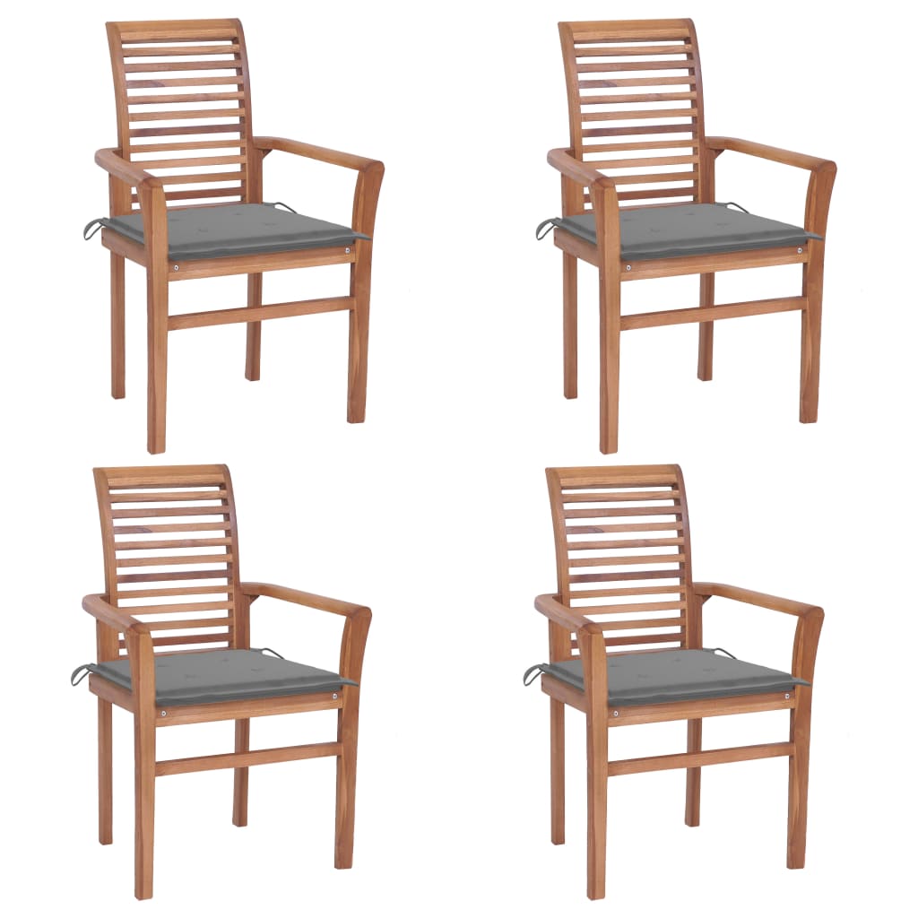 vidaXL Patio Dining Chairs Outdoor Folding Chair with Cushions Solid Wood Teak-13