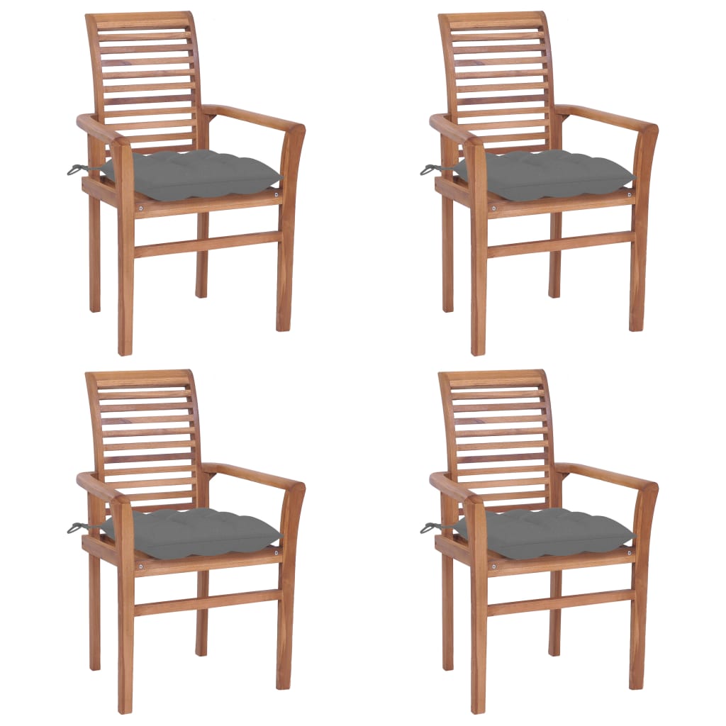 vidaXL Patio Dining Chairs Wooden Accent Chair with Cushions Solid Wood Teak-37