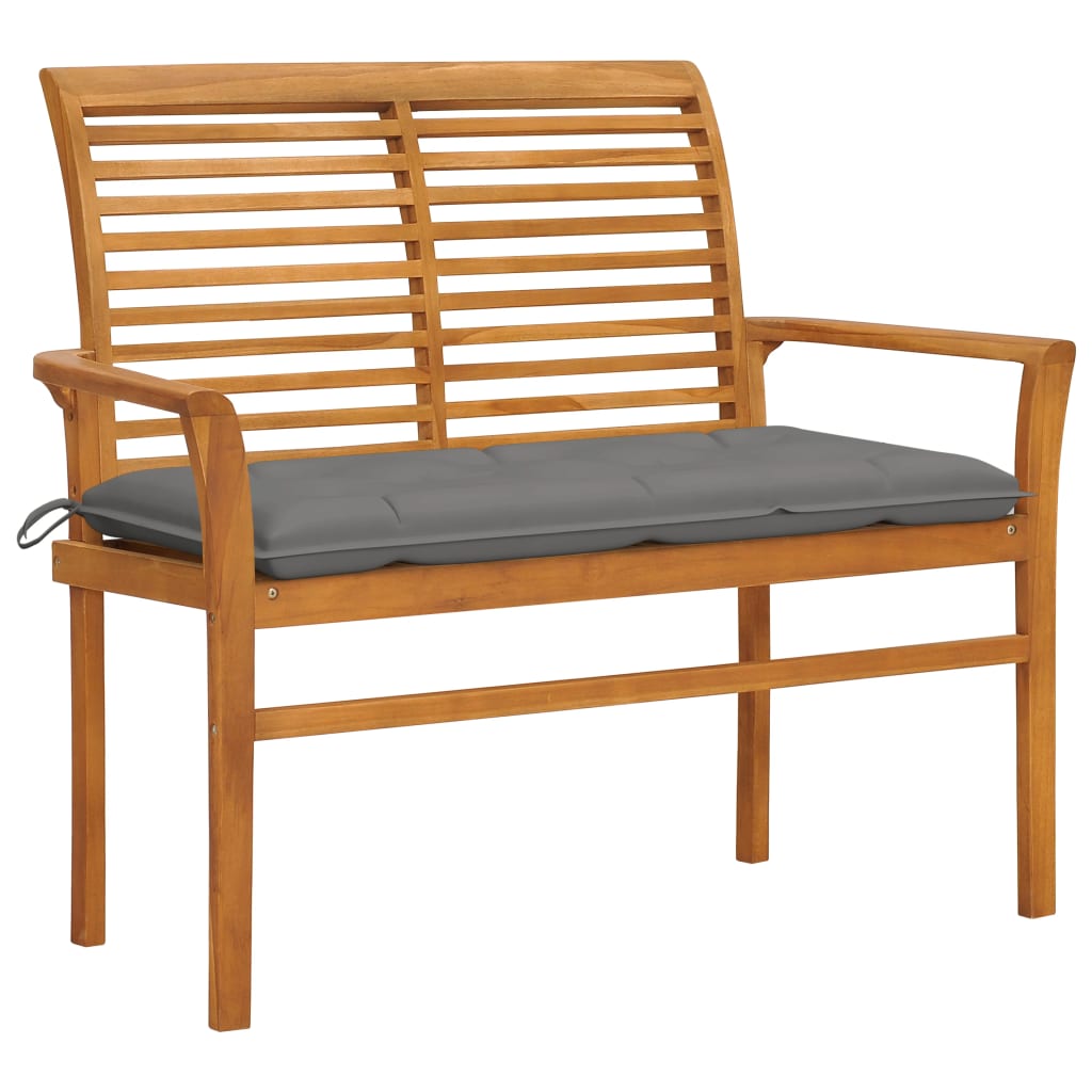 vidaXL Outdoor Patio Bench Garden Bench with Cushion for Porch Solid Wood Teak-6